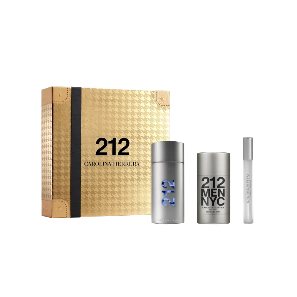 Kit 212 Men NYC Eau de Toilette 100 ml + Deodorant Stick 75 ml + Eau de Toilette 10 ml - Carolina Herrera 100 ml